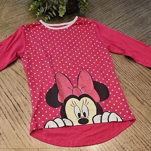 Disney Minnie Mouse Long Sleeve Pj Top Size M